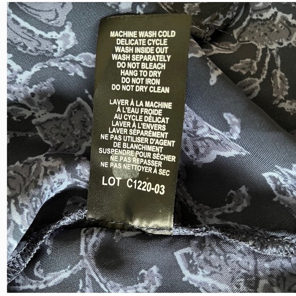 TAHARI Duster Kimono Flowing Navy Med Blue Floral 3/4 Slv Like-New Sz L XL - Picture 6 of 9